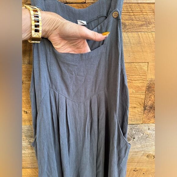 ANRABESS JUMPSUIT LOOSE SLEEVELESS ADJUSTABLE STRAPS BIB WIDE LEG W/POCKETS sz M - Picture 7 of 16